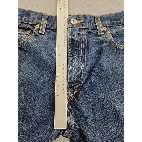 Vintage Levis 517 Denim Shorts Jorts Mens 32x12 High Blue Distressed Cut - Picture 6 of 13